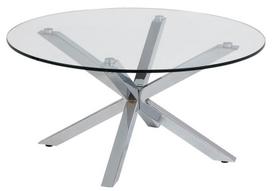 Kavos staliukas Actona Heaven, skaidrus/chromo, 820 mm x 820 mm x 400 mm