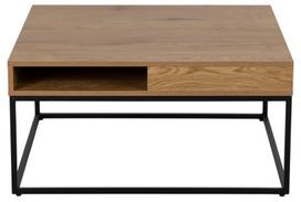 80x80 stalas - Žurnalinis staliukas Actona Willford Square, juodas/ąžuolo, 800 mm x 800 mm x 400 mm - 2 nuotrauka