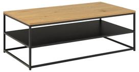 giles azuolo - Žurnalinis staliukas Actona Gila Rectangular, juodas/ąžuolo, 1200 mm x 600 mm x 420 mm - 1 nuotrauka