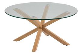 zurnalinis staliukas azuol - Kavos staliukas Actona Heaven Round, skaidrus/ąžuolo, 820 mm x 820 mm x 400 mm - 2 nuotrauka