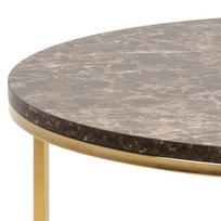 kavos staliukai aukso - Kavos staliukas Actona Alisma 82640, rudas/aukso, 800 mm x 800 mm x 460 mm - 4 nuotrauka
