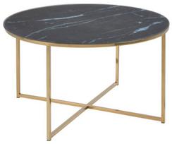 Kavos staliukas Actona Alisma 91887, aukso/juodas, 800 mm x 800 mm x 450 mm