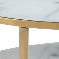 kavos staliukai aukso - Kavos staliukas Actona Alisma 81694, aukso/baltas, 800 mm x 800 mm x 450 mm - 4 nuotrauka