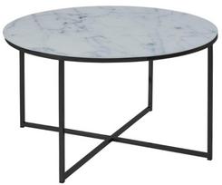 Kavos staliukas Actona Alisma 86238, baltas/juodas, 800 mm x 800 mm x 450 mm