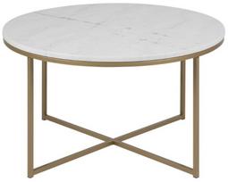 kavos staliukai aukso - Kavos staliukas Actona Alisma 17118, aukso/baltas, 800 mm x 800 mm x 460 mm - 2 nuotrauka