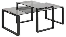 2 ju kavos staliuku komplektas - Kavos staliukas Actona Katrine 61540, skaidrus/juodas, 690 mm x 1150 mm x 450 mm - 2 nuotrauka
