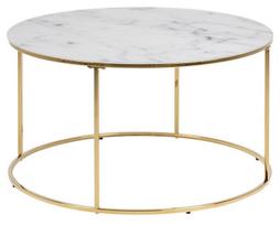 Kavos staliukas Actona Bolton A1, aukso/baltas, 800 mm x 800 mm x 440 mm