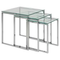Kavos staliukas Actona Katrine 51092, skaidrus/sidabro, 500 mm x 500 mm x 550 mm