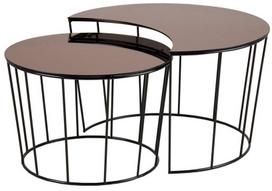 Kavos staliukas Actona Sunmoon 61612, rudas/juodas, 760 mm x 760 mm x 450 mm