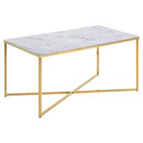 kavos staliukai aukso - Kavos staliukas Actona Alisma 61457, aukso/baltas, 500 mm x 900 mm x 450 mm - 2 nuotrauka