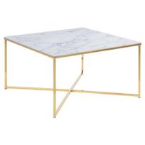 kavos staliukai aukso - Kavos staliukas Actona Alisma 61463, aukso/baltas, 800 mm x 800 mm x 450 mm - 2 nuotrauka