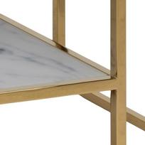 kavos staliukai aukso - Kavos staliukas Actona Alisma 92535, aukso/baltas, 900 mm x 900 mm x 450 mm - 2 nuotrauka