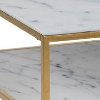 kavos staliukai aukso - Kavos staliukas Actona Alisma 92535, aukso/baltas, 900 mm x 900 mm x 450 mm - 4 nuotrauka