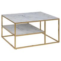 kavos staliukai aukso - Kavos staliukas Actona Alisma 92535, aukso/baltas, 900 mm x 900 mm x 450 mm - 5 nuotrauka