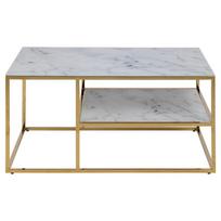 kavos staliukai aukso - Kavos staliukas Actona Alisma 92535, aukso/baltas, 900 mm x 900 mm x 450 mm - 6 nuotrauka