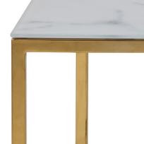 kavos staliukai aukso - Kavos staliukas Actona Alisma 92535, aukso/baltas, 900 mm x 900 mm x 450 mm - 7 nuotrauka