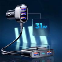 mulers - Joyroom JR-CL03 Multi 5 Ports USB Car Charger, PCHJRM57983105137 - 7 nuotrauka