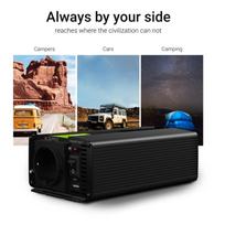 24v inverter - Green Cell INV02DE, AC, juoda - 3 nuotrauka