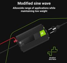 inverteris 1000w - Green Cell INV04DE, juoda, 24 V - 2 nuotrauka