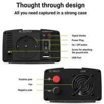 inverteris 1000w - Green Cell INV04DE, juoda, 24 V - 4 nuotrauka