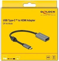 hdmi type c laidas - Delock Active USB Type-C to HDMI Adapter (DP Alt Mode) 4K 60 Hz (HDR) - 2 nuotrauka