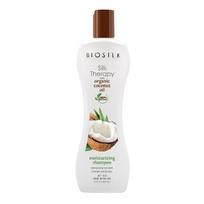 kokosu aliejus - BIOSILK SILK THERAPY MOISTURIZING plaukų šampūnas, 355 ml - 1 nuotrauka