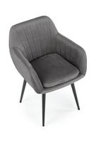 valgomojo kede kresliukas - Fotelis Halmar Velvet K429, pilkas, 53 cm x 58 cm x 80 cm - 2 nuotrauka