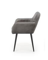 valgomojo kede kresliukas - Fotelis Halmar Velvet K429, pilkas, 53 cm x 58 cm x 80 cm - 5 nuotrauka