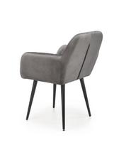 valgomojo kede kresliukas - Fotelis Halmar Velvet K429, pilkas, 53 cm x 58 cm x 80 cm - 6 nuotrauka