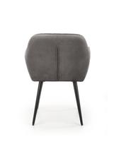valgomojo kede kresliukas - Fotelis Halmar Velvet K429, pilkas, 53 cm x 58 cm x 80 cm - 7 nuotrauka