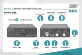 display port laidas - DIGITUS KVM Switch 2x1 HDMI 2-Port - 7 nuotrauka