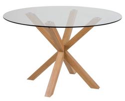 pigu lt valgomojo stalai - Valgomojo stalas Actona Heaven, skaidrus/ąžuolo, 1190 mm x 1190 mm x 755 mm - 2 nuotrauka