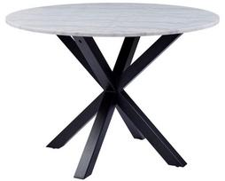 marmurinis stalas - Valgomojo stalas Actona Heaven, baltas/juodas, 1100 mm x 1100 mm x 760 mm - 3 nuotrauka