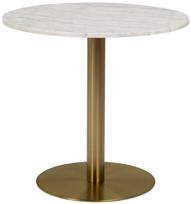 Valgomojo stalas Actona Corby, žalvario/baltas, 800 mm x 800 mm x 750 mm