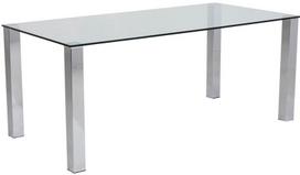 Valgomojo stalas Actona Kante, skaidrus/chromo, 1800 mm x 900 mm x 750 mm