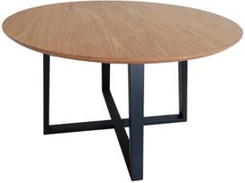 azuolo faneruote - Valgomojo stalas Actona Malika 97589, rudas/juodas, 1200 mm x 1200 mm x 750 mm - 2 nuotrauka