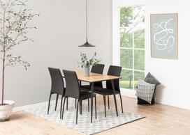 pigu lt valgomojo stalai - Valgomojo stalas Actona Wilma Rectangular, juodas/ąžuolo, 1200 mm x 800 mm x 750 mm - 4 nuotrauka