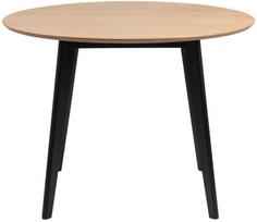 120 80 stalas - Valgomojo stalas Actona Roxby 85661, juodas/ąžuolo, 1050 mm x 1050 mm x 760 mm - 2 nuotrauka