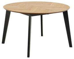 Valgomojo stalas išskleidžiamas Actona Georgetown Round, juodas/ąžuolo, 1200 mm x 1200 mm x 745 mm