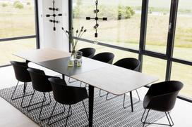 isskleidziamas stalas azuolas - Valgomojo stalas išskleidžiamas Actona Connect Rectangular, juodas/ąžuolo, 2000 mm x 1000 mm x 748 mm - 7 nuotrauka