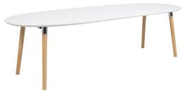 isskleidziamas stalas azuolas - Valgomojo stalas išskleidžiamas Actona Belina, baltas/ąžuolo, 1700 - 2700 mm x 1000 mm x 740 mm - 3 nuotrauka