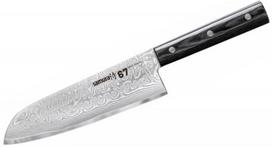 damascus peiliai - Samura DAMASCUS 67 Universal Kitchen knife Santoku 7.0"/ 175mm - 1 nuotrauka