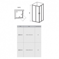duso padeklas ravak 90x90 - Dušo kabina Ravak Blix BLRV2 - 90 1LV70C00Z1, be padėklo, 900 mm x 900 mm x 1900 mm - 4 nuotrauka