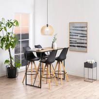 kauciukmedis - Baro kėdė Actona Dima, juoda/ąžuolo - 5 nuotrauka