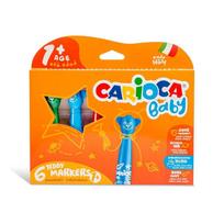carioca baby - CARIOCA BABY TEDDY Flomasteriai mažyliams, 6 spalvų - 1 nuotrauka