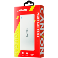 5v 2a power bank - Canyon PB-107, 10000 mAh  (Balta) - 4 nuotrauka