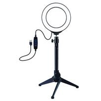 led ring lempa - LED žiedinė lempa 12cm, su trikoju staliniu stovu iki 24.5cm, USB - 2 nuotrauka