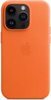 iphone 14 pro deklas odinis - Apple ®®Leather Case with MagSafe iPhone 14 Pro (MPPL3ZM/ A)®® Orange - 4 nuotrauka