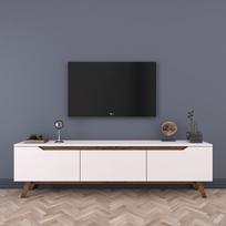 6 sp 180 - TV staliukas Kalune Design D1, baltas/rudas - 9 nuotrauka