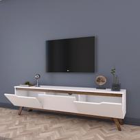 6 sp 180 - TV staliukas Kalune Design D1, baltas/rudas - 10 nuotrauka
